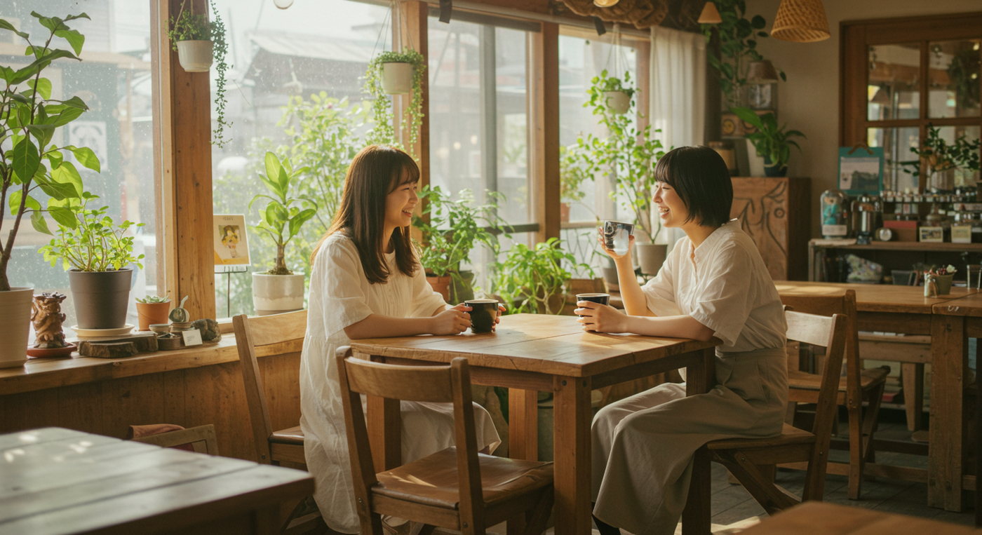 店内に広がる緑とくつろぎの空気