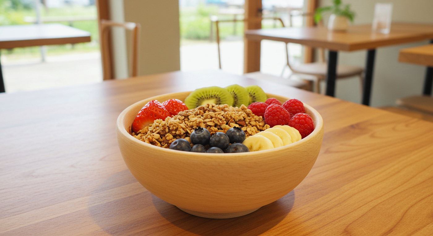 抹茶ラテと小さなケーキ