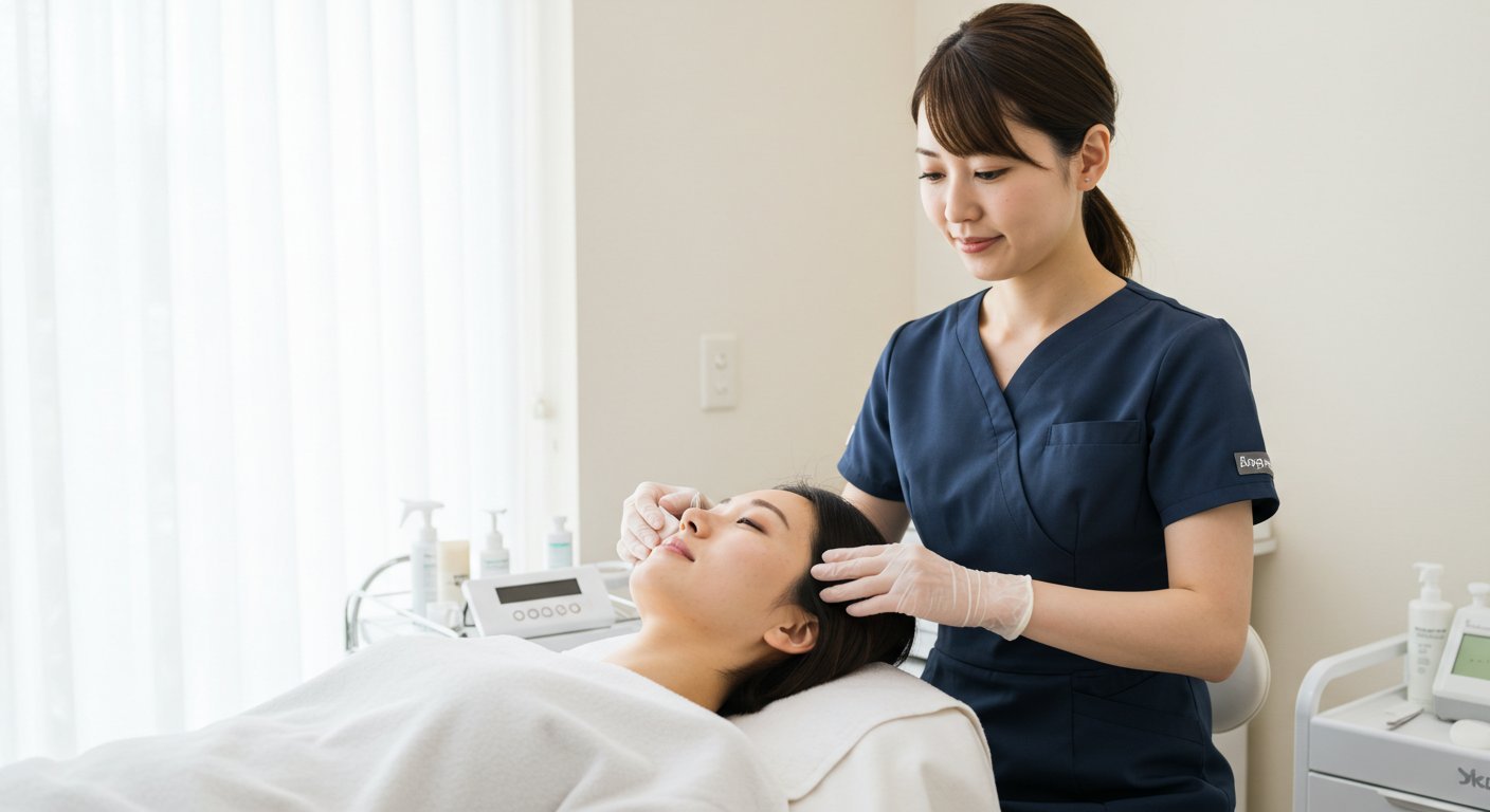 新機器と施術ベッドの写真